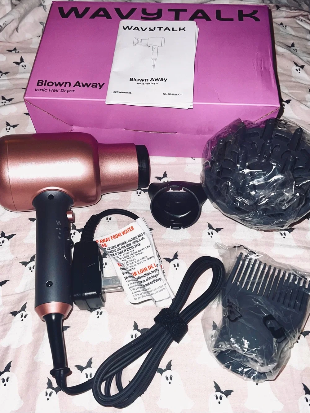 WAVYTALK Blown Away Ionic Hair Dryer — Rose Gold NWT